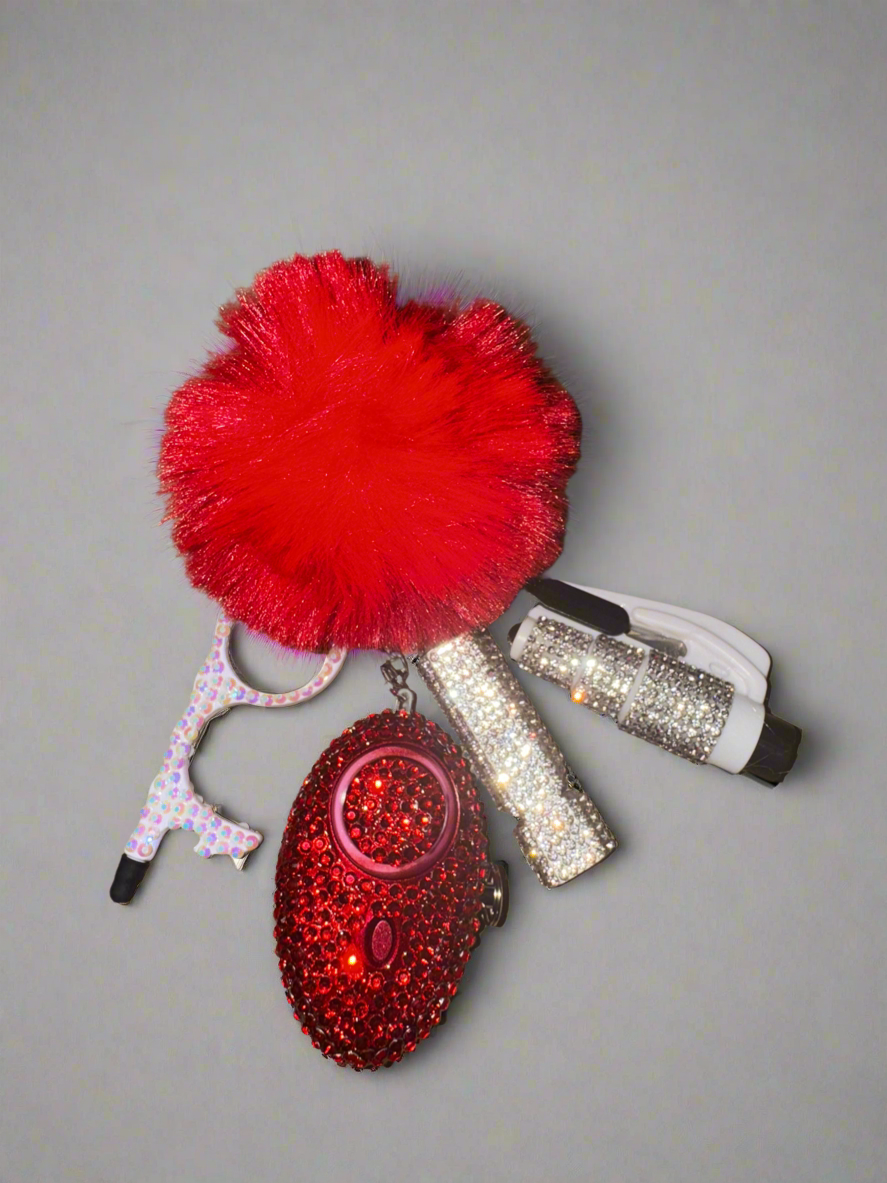 Red & White Self Defense Keychain